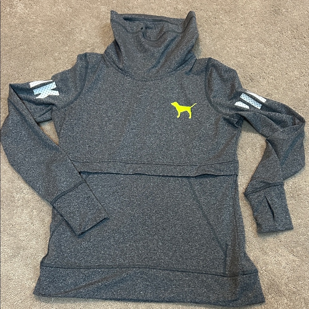 VS Pink Athletic Running Sweatshirt Stretch Logo XS
